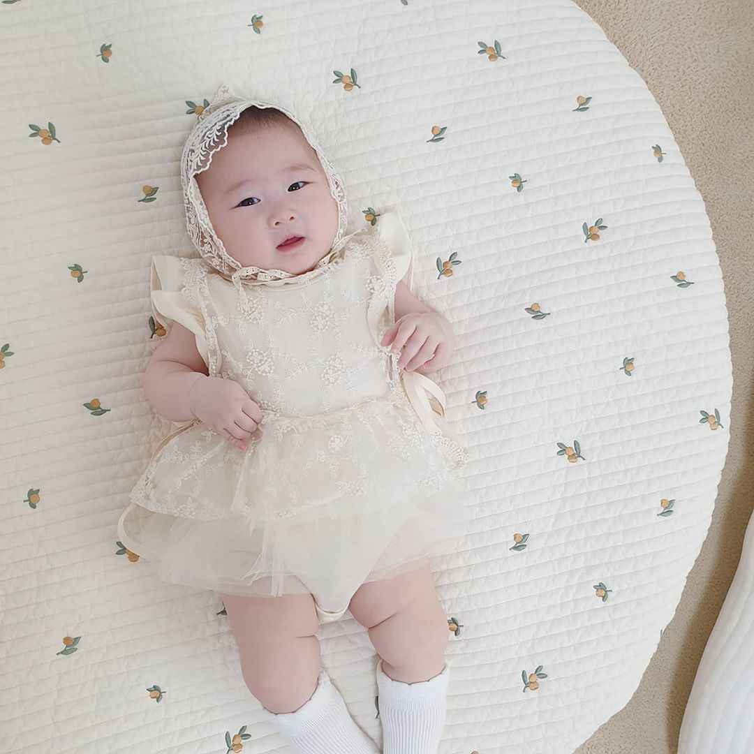 Thick Embroidered Play Mat Cushion for Kids Room