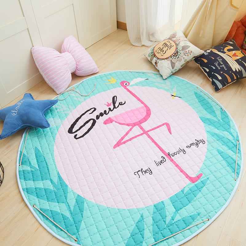 Round Cotton Crawling Mat with Toy Storage