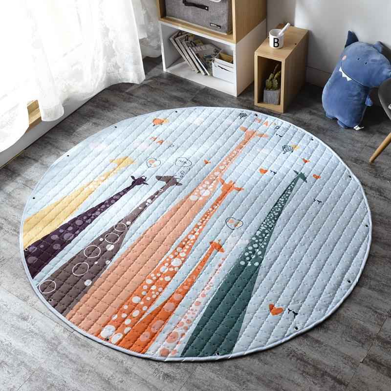 Round Cotton Crawling Mat with Toy Storage