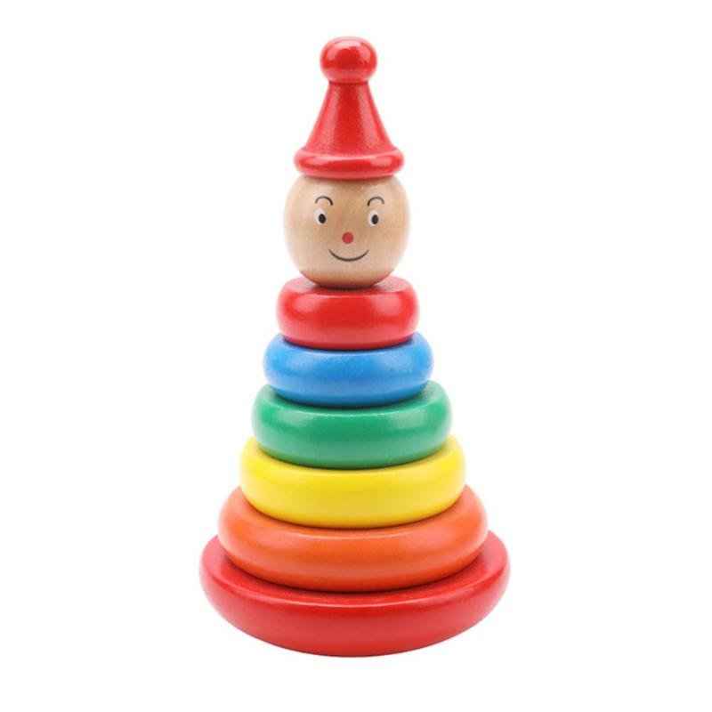 Wooden Rainbow Stacking Tower Toy