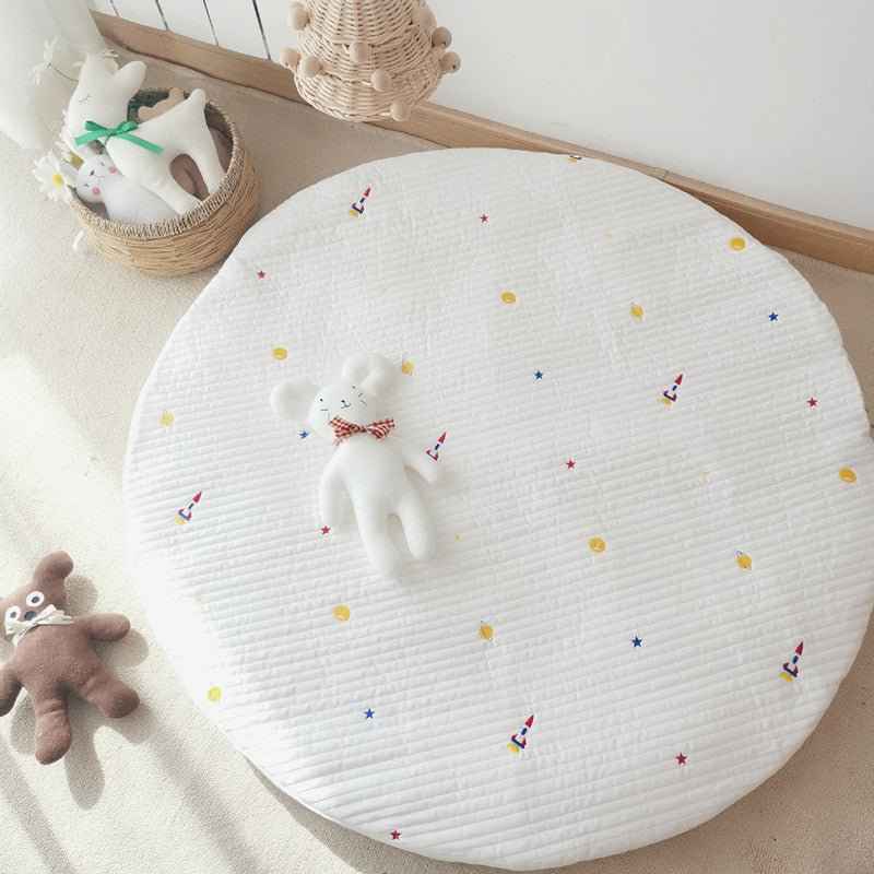 Thick Embroidered Play Mat Cushion for Kids Room