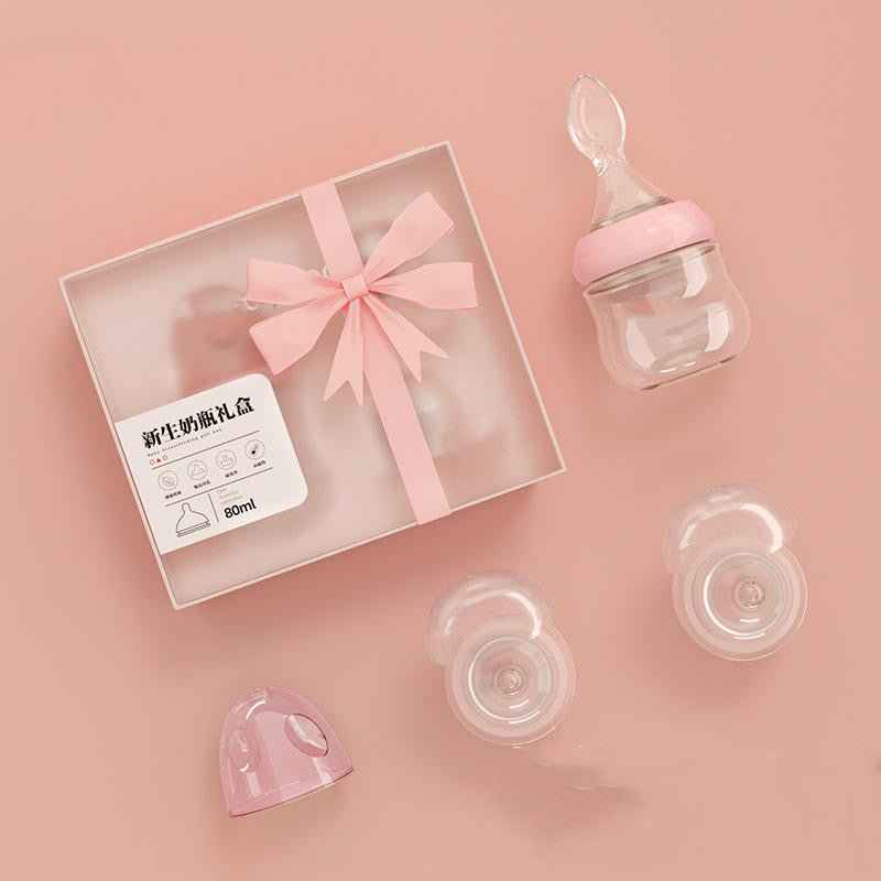 Borosilicate Glass Baby Feeding Bottle with Spoon