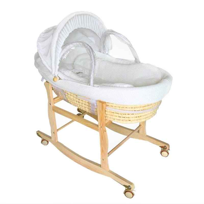 Portable Woven Corn Husk Baby Bassinet