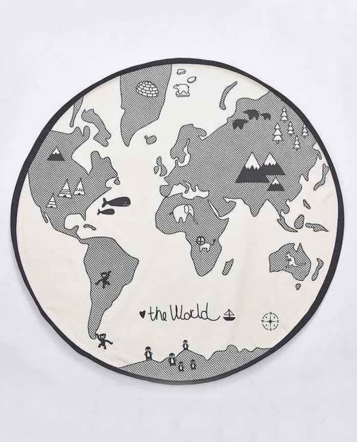 World Map Round Crawling Play Mat