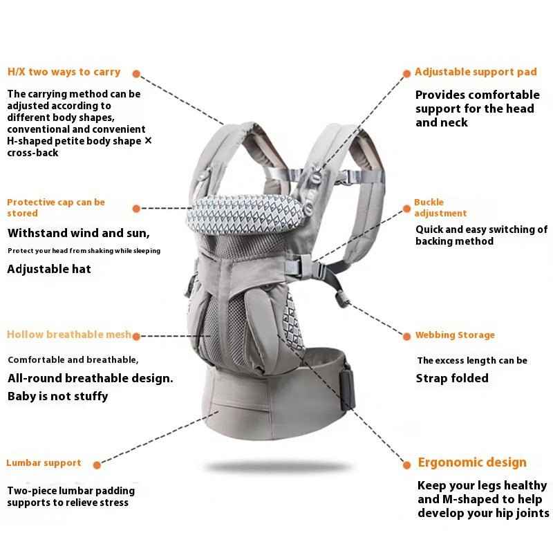 Baby Carrier with Ergonomic Hip Seat