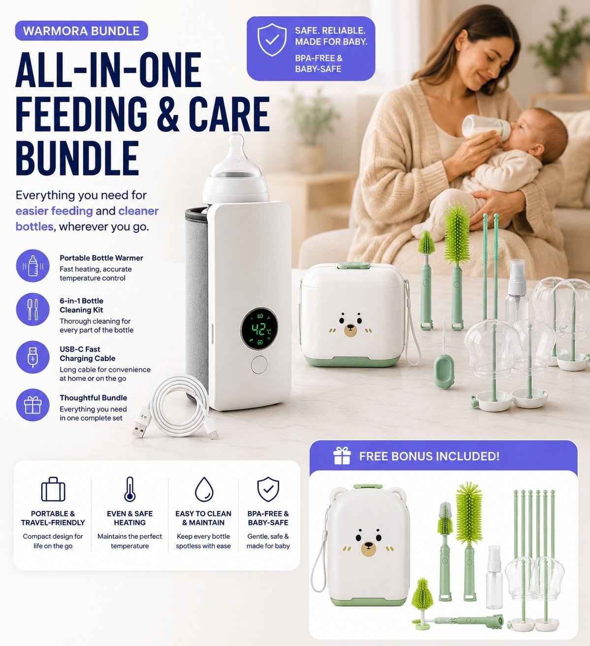 Rechargeable Wireless Bottle Warmer Insulation Sleeve