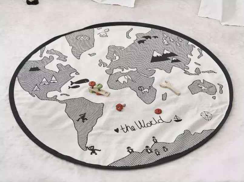 World Map Round Crawling Play Mat