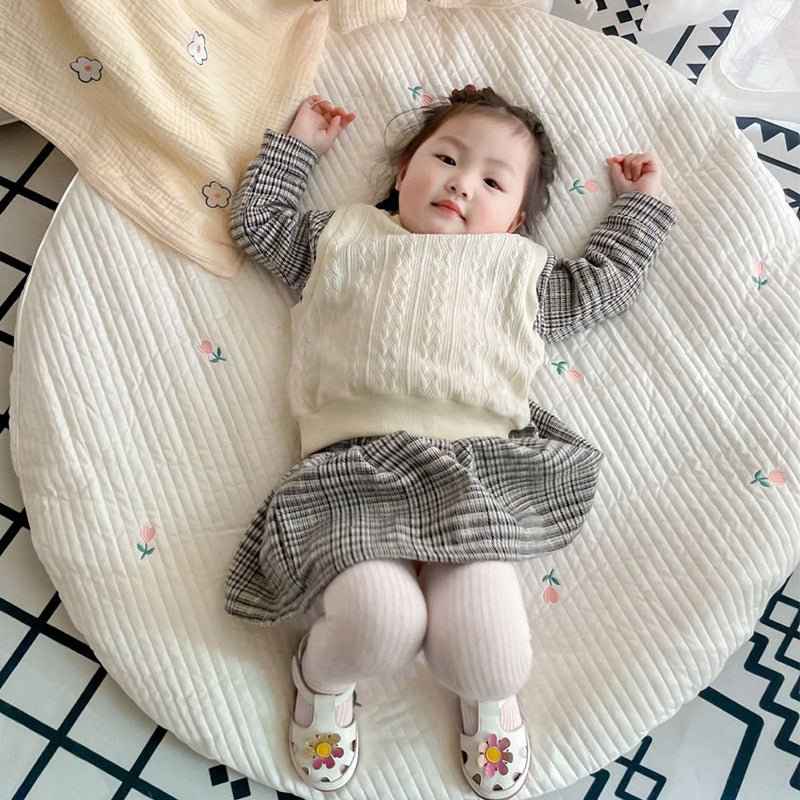 Thick Embroidered Play Mat Cushion for Kids Room