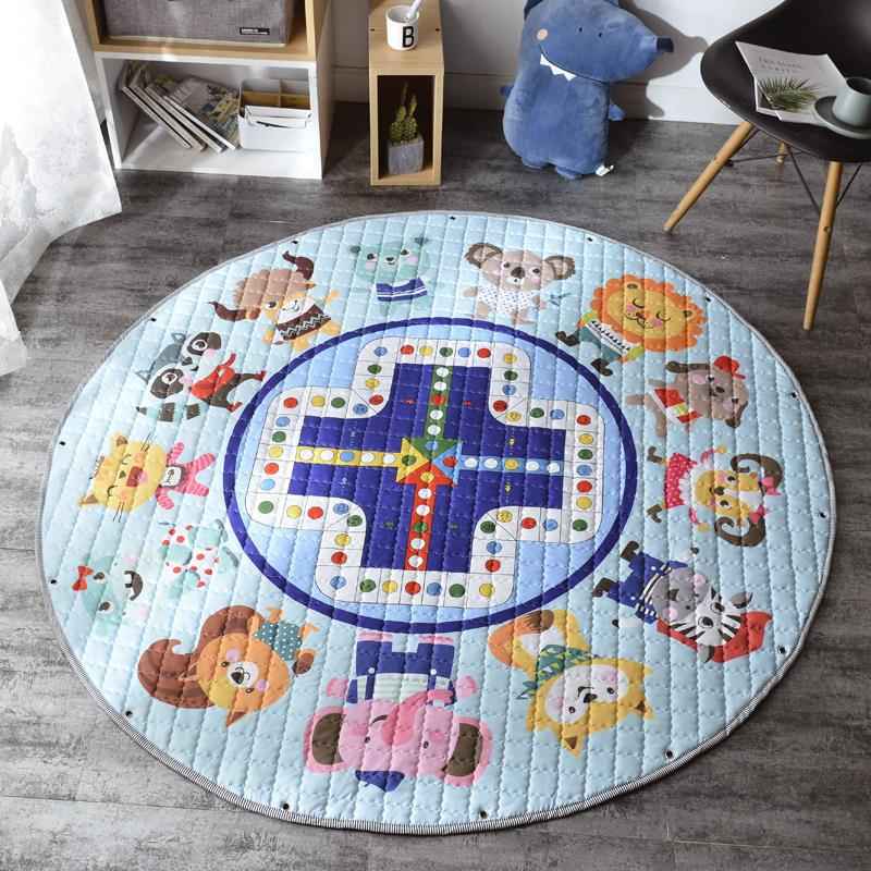 Round Cotton Crawling Mat with Toy Storage