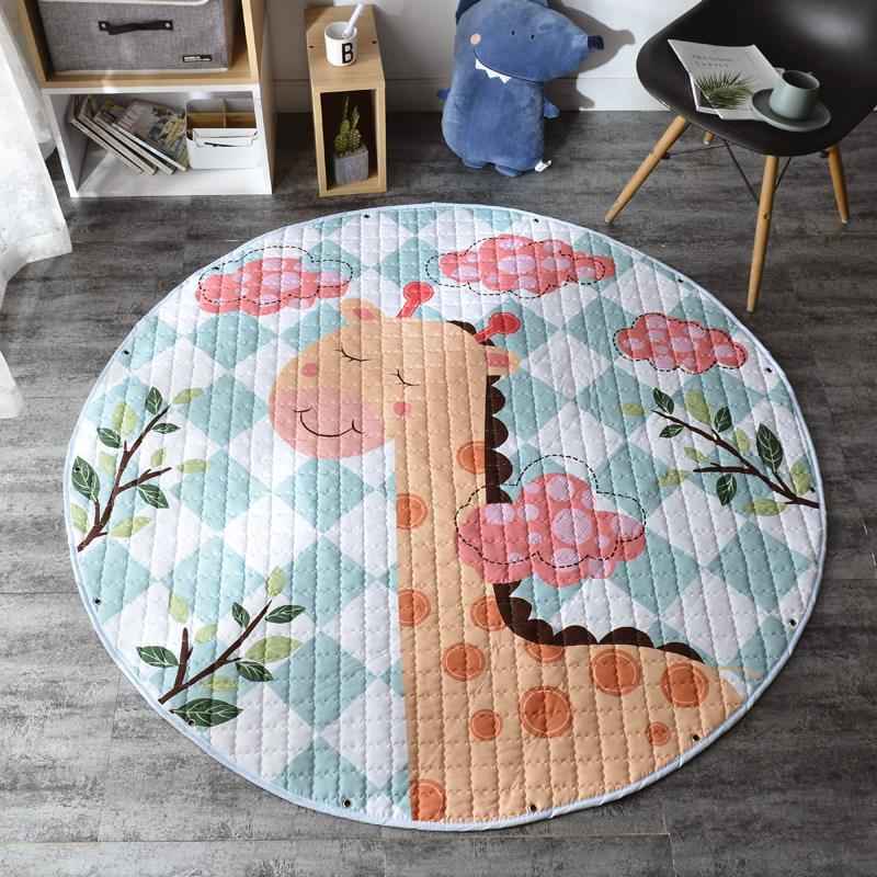Round Cotton Crawling Mat with Toy Storage