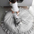 Round Plush Play Mat with Drawstring Storage