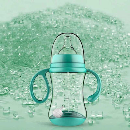Wide-Neck Baby Bottle with Handles
