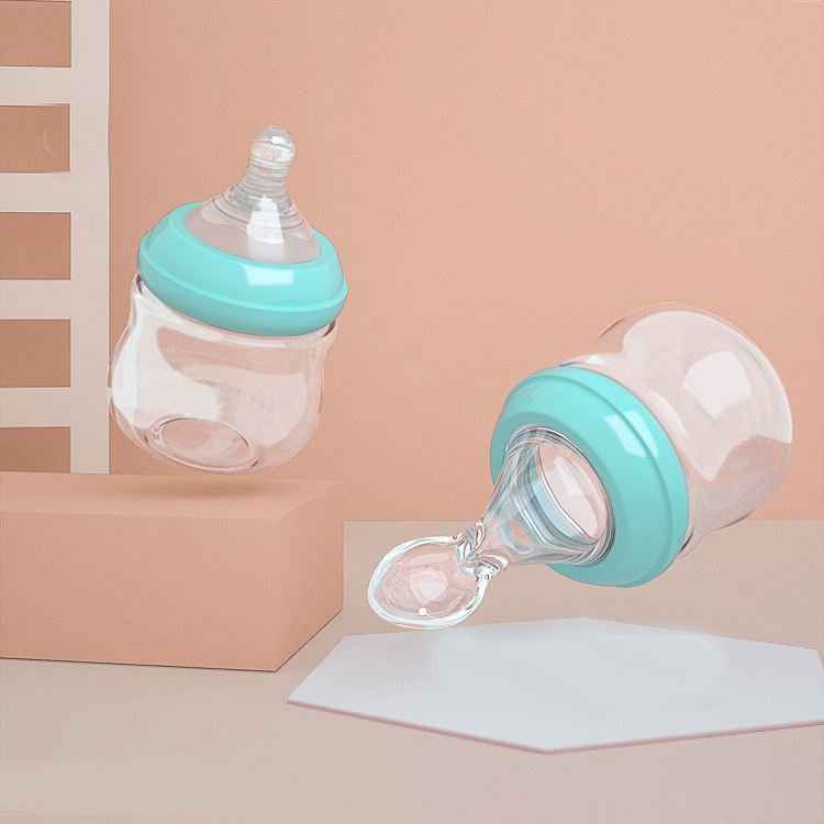 Borosilicate Glass Baby Feeding Bottle with Spoon