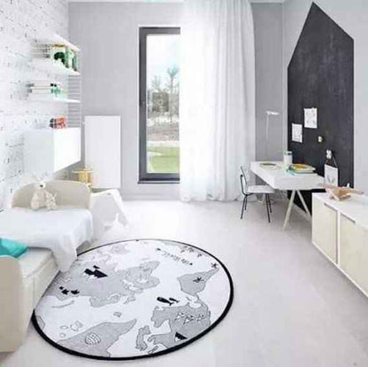 World Map Round Crawling Play Mat