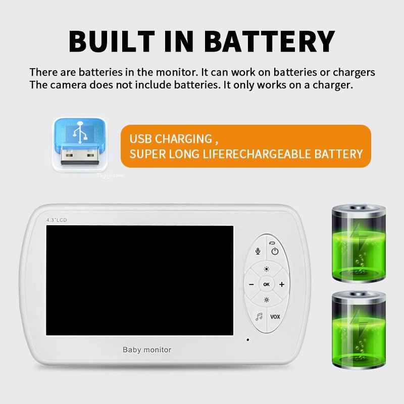 4.3 Inch 1080P HD Baby Monitor