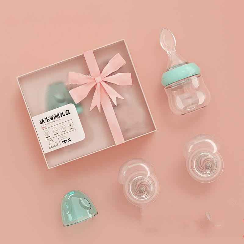 Borosilicate Glass Baby Feeding Bottle with Spoon