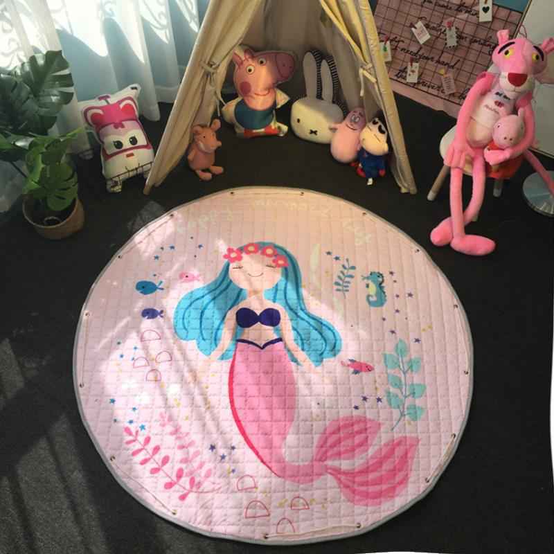 Round Cotton Crawling Mat with Toy Storage