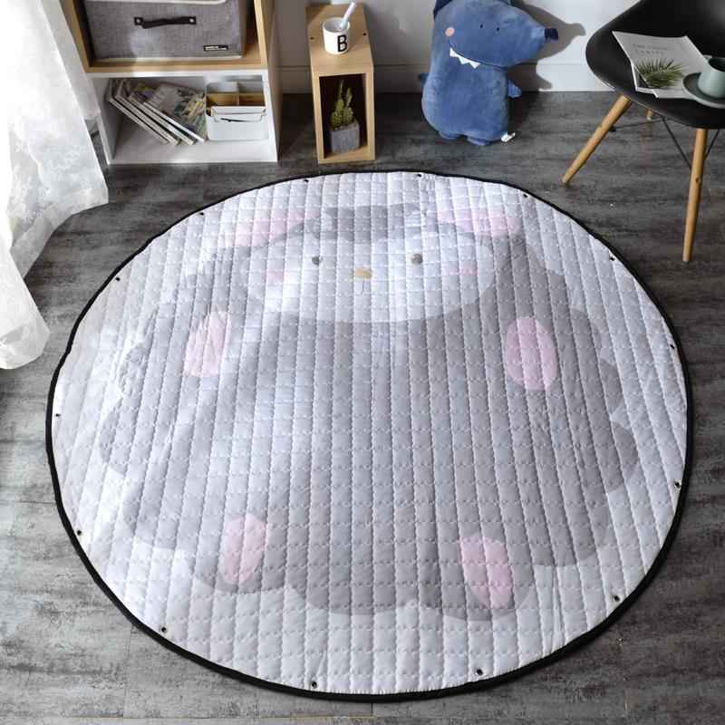 Round Cotton Crawling Mat with Toy Storage