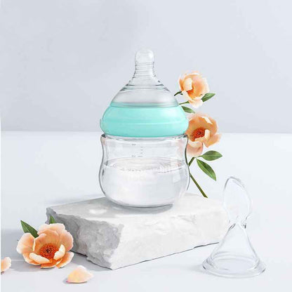 Borosilicate Glass Baby Feeding Bottle with Spoon