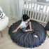 Round Plush Play Mat with Drawstring Storage