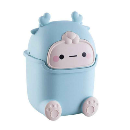 Cute Dinosaur Flip-Top Desktop Trash Can
