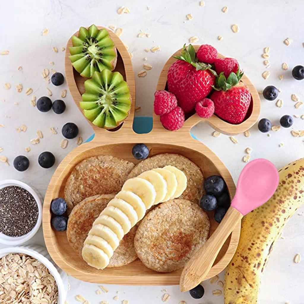 Bamboo Bowl &amp; Spoon Feeding Set for Toddlers